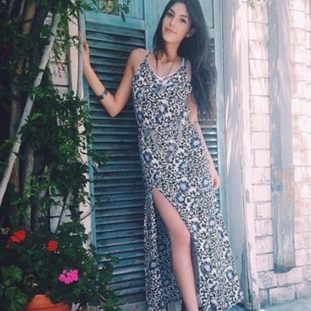 LF blue floral maxi dress
